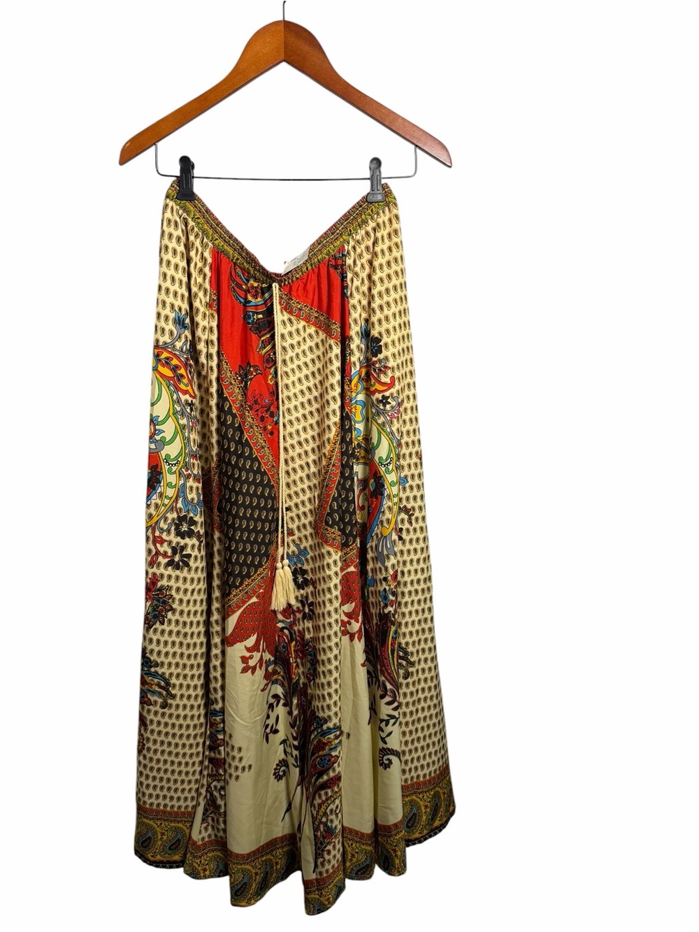 Bohemian Printed Maxi Skirt in Cream & Red - Picture 2 of 10
